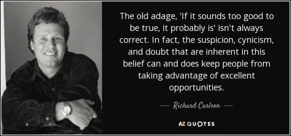 Too Good To Be True Investigate the opportunities