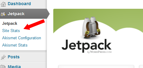 Look At Your Traffic Site Stats in the JetPack Menu