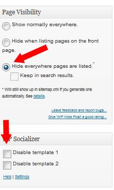 Hide Squeeze Pages and turn off the title display