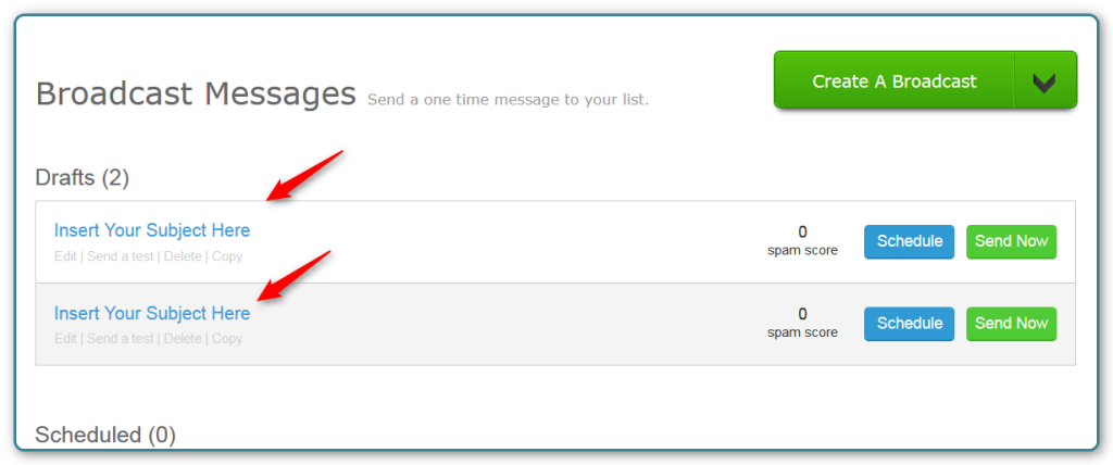 AWeber and WordPress - Broadcast Emails - Empty Emails
