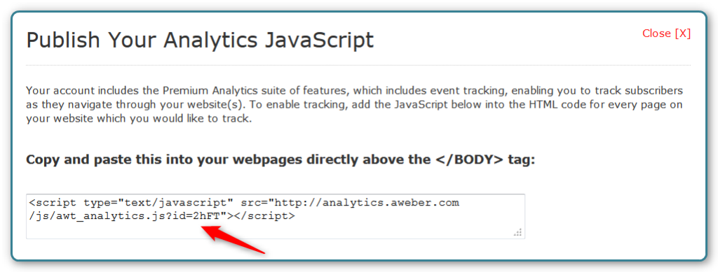 WordPress and AWeber Integration - Find ID in Javascript