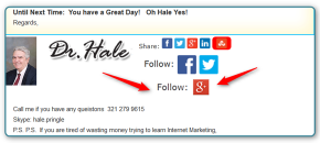 Add Google Plus Follow Me Icon in AWeber Emails